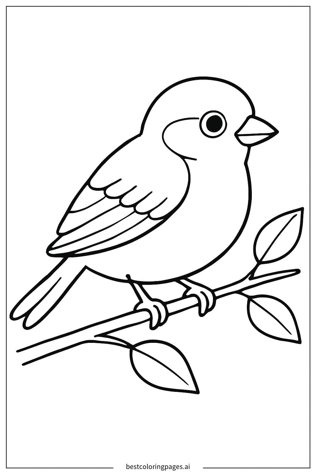 Charming Sparrow on a Branch