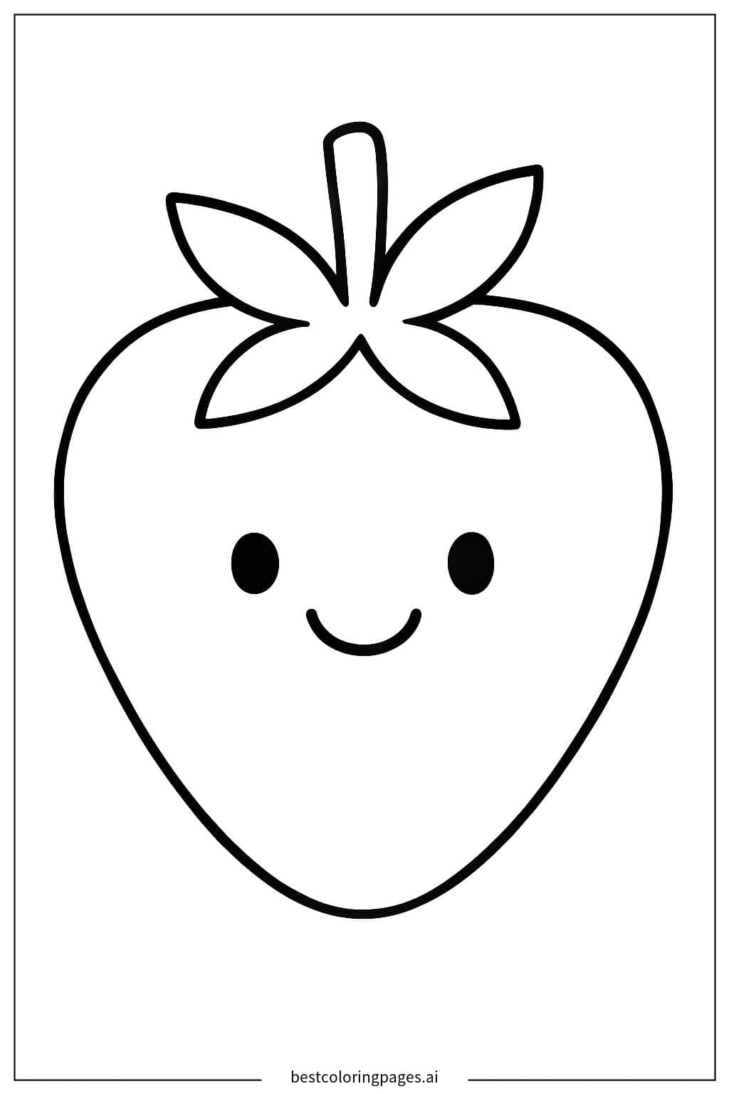 Cheerful Strawberry Coloring Page