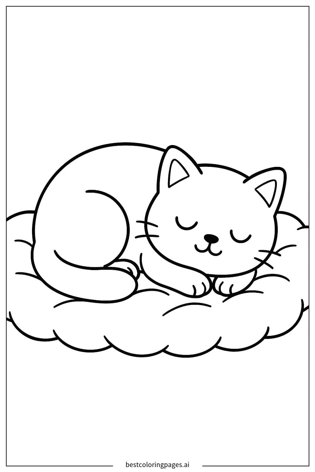 Cozy Sleeping Cat on Blanket