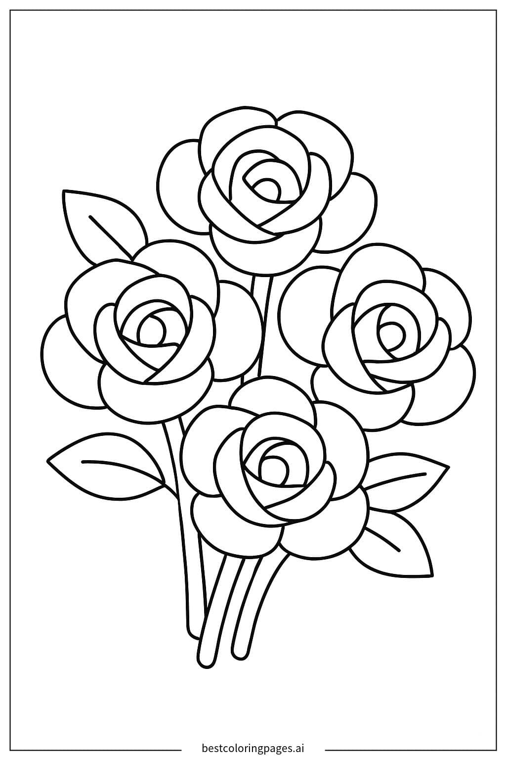 작은 장미 꽃다발