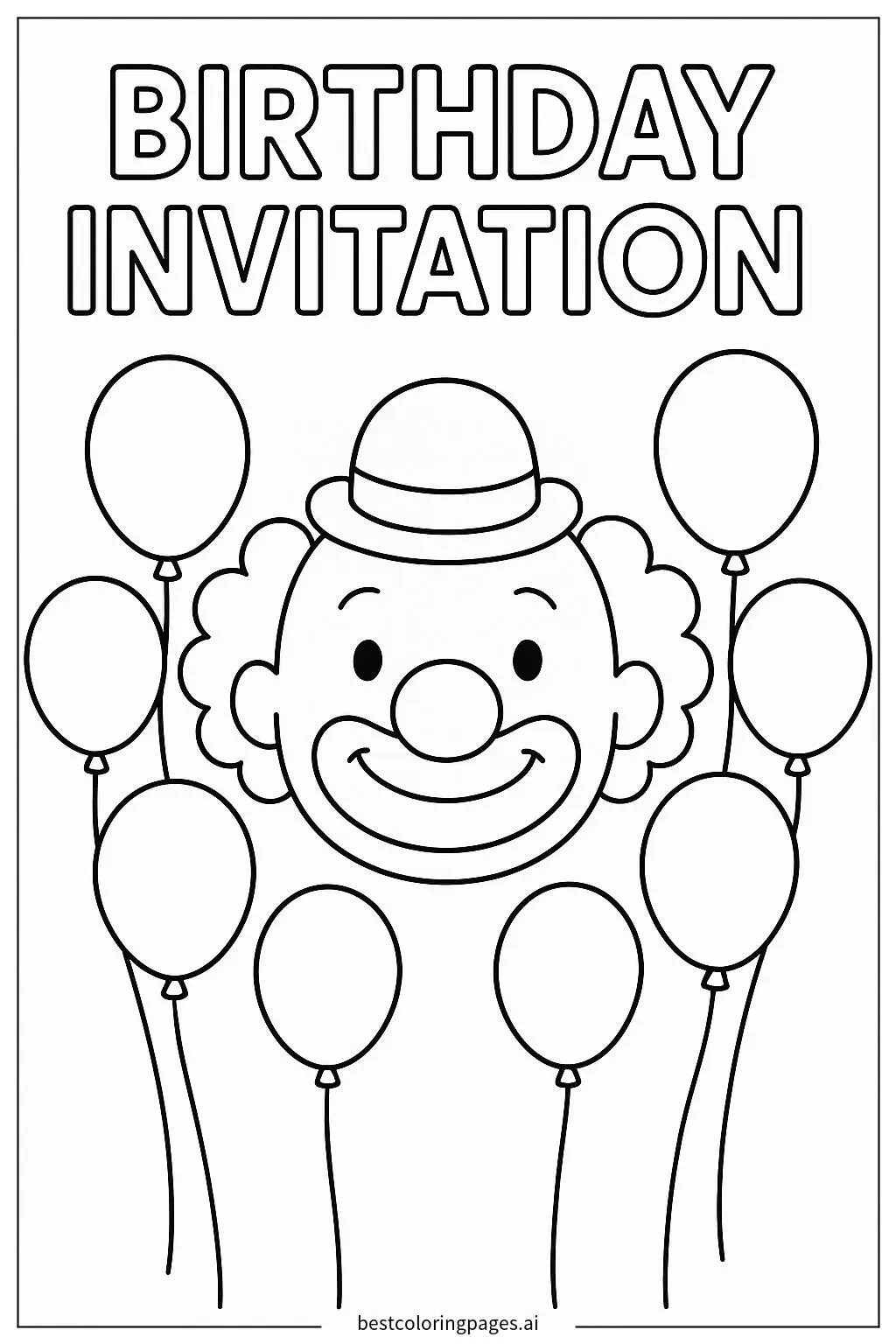 Cheerful Birthday Clown with Balloons