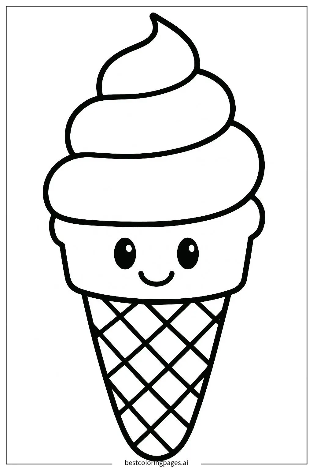 Crème glacée souriante avec visage