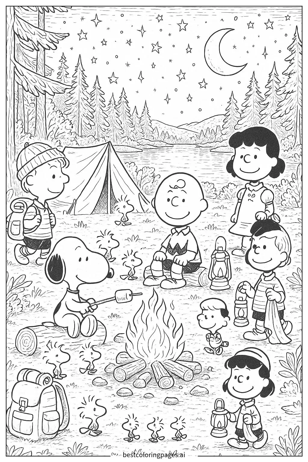Snoopy and Friends Camping Night