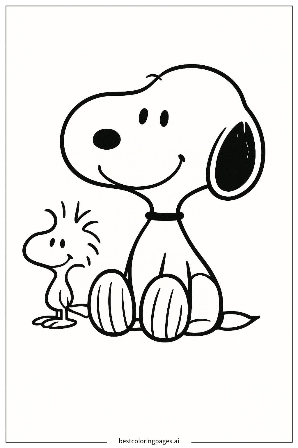 Snoopy seduto con Woodstock