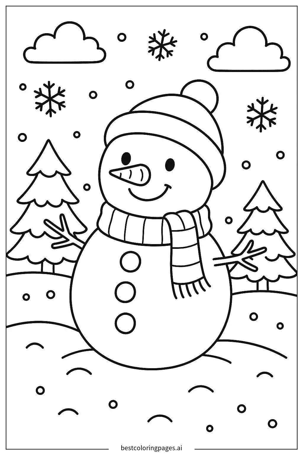Snowman with a Cozy Scarf