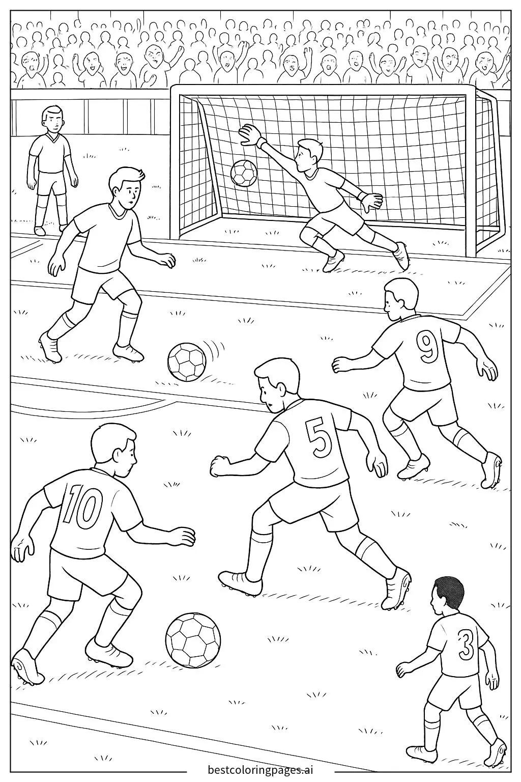 Exciting Soccer Match with Two Competing Teams