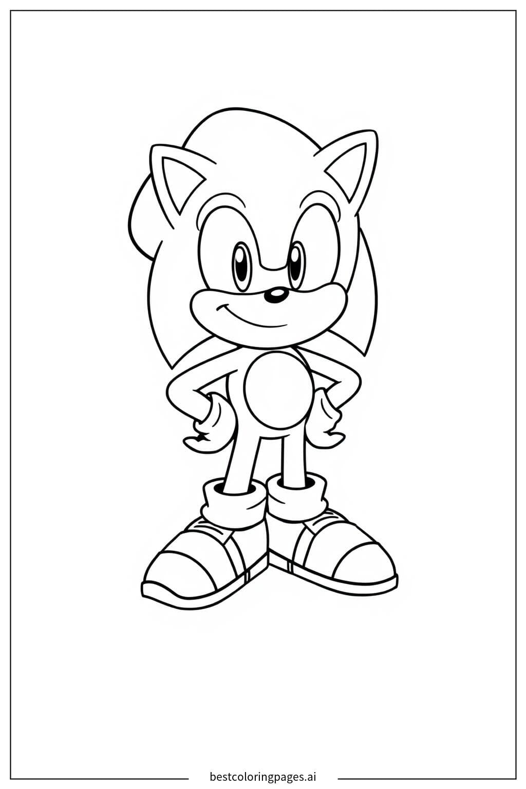 Sonic Smiling and Standing Confidently