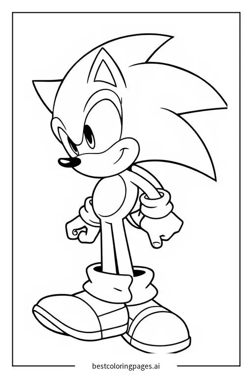 Desenhos de Sonic com o vento soprando para Colorir