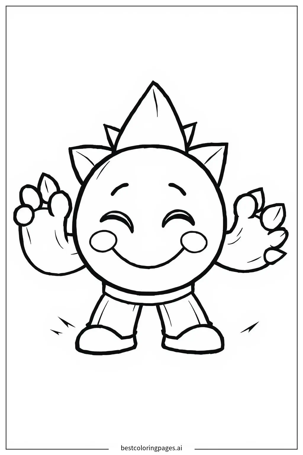 Spike Smiling with Cactus Arms - Brawl Stars Coloring Pages
