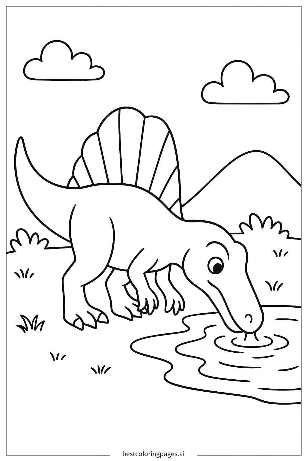 Spinosaurus Enjoying a Drink