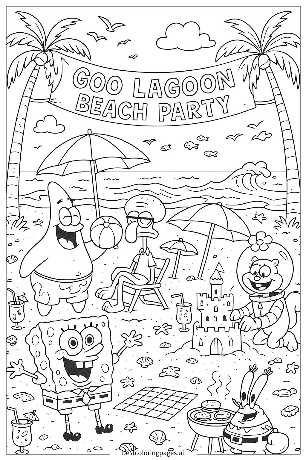 SpongeBob and Friends at Goo Lagoon Beach Party