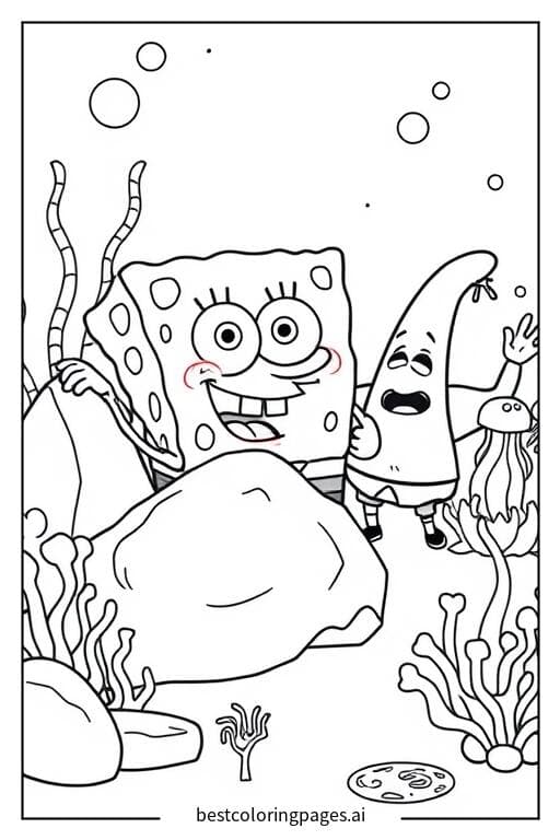 SpongeBob and Patrick Playing Hide and Seek