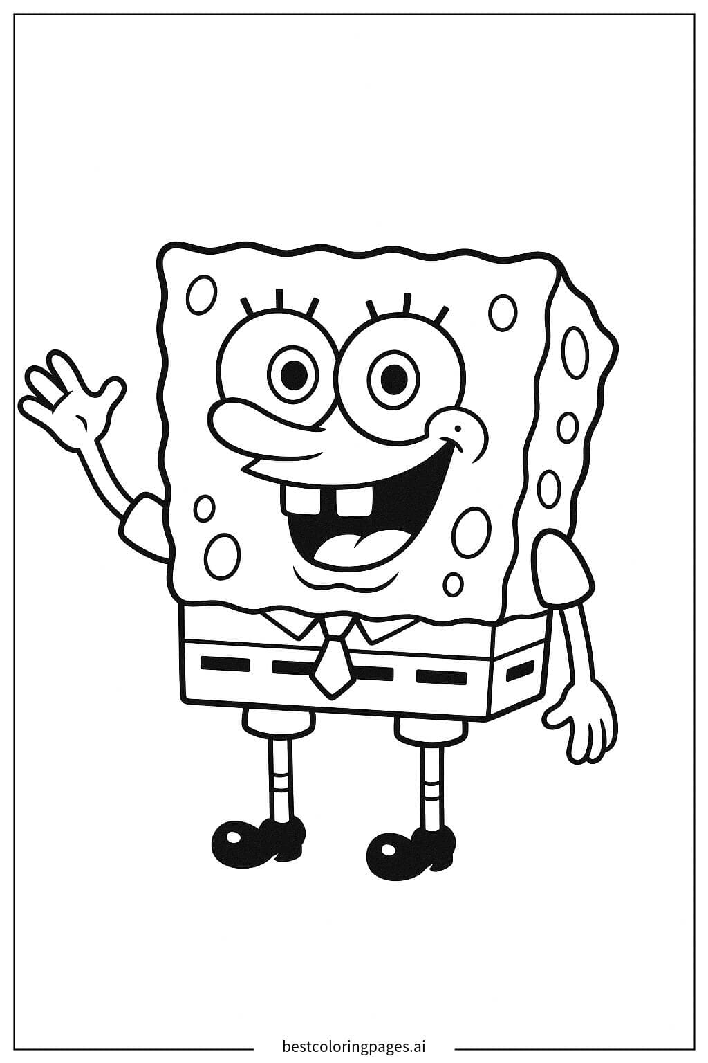 SpongeBob Smiling and Waving