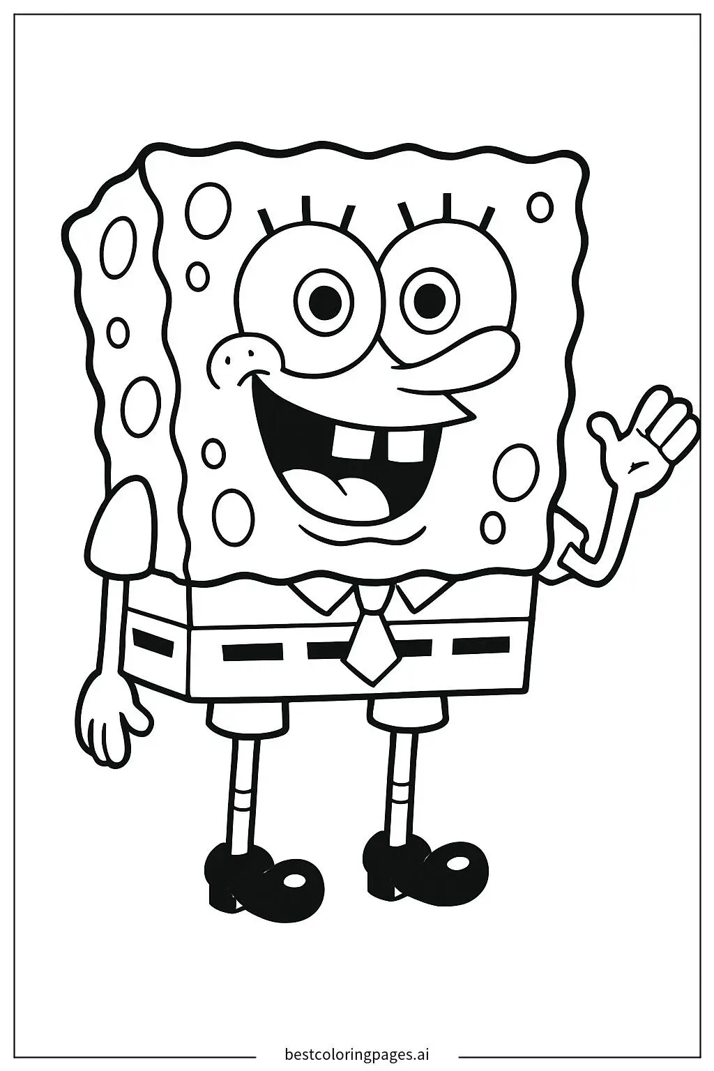 SpongeBob Waving Happily