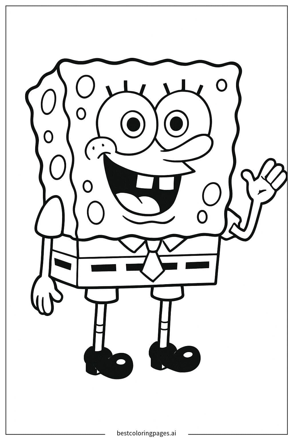 SpongeBob Waving Happily