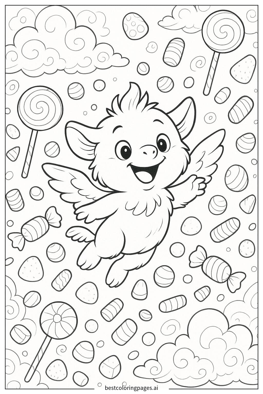 Sprunki Soaring Through a Candy-Filled Sky
