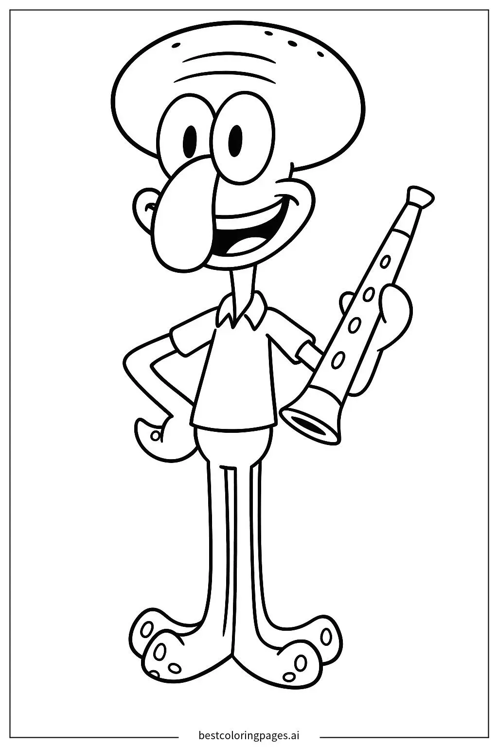 Squidward đang chơi kèn clarinet