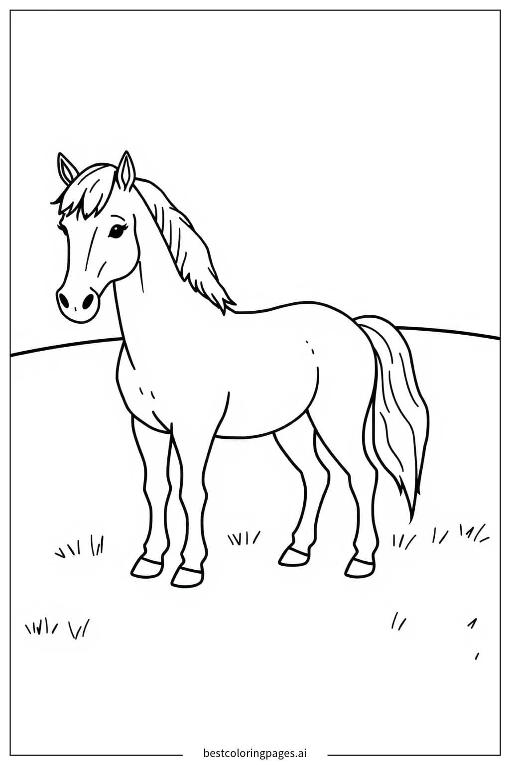 Caballo de pie en un campo