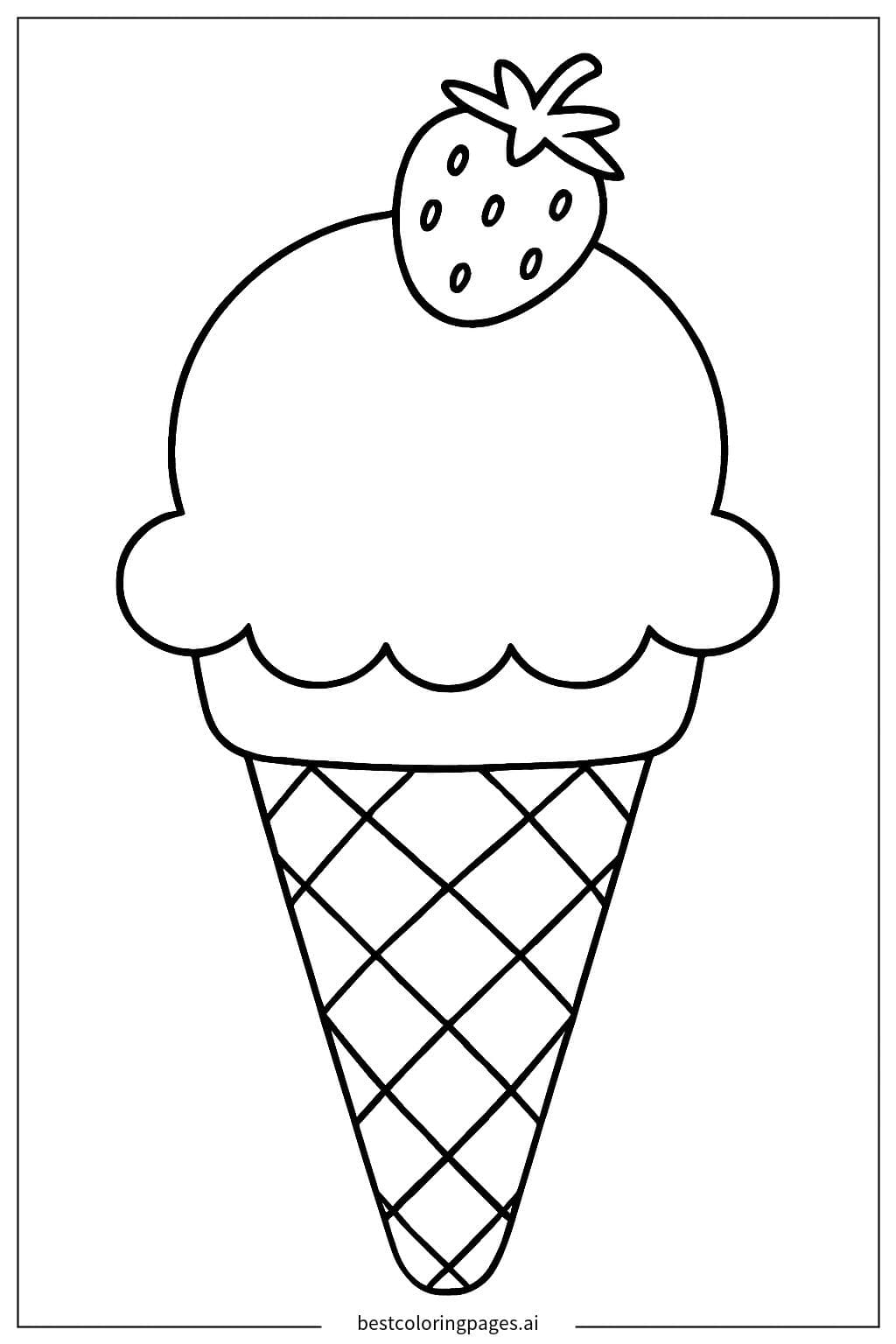 Strawberry Ice Cream Cone