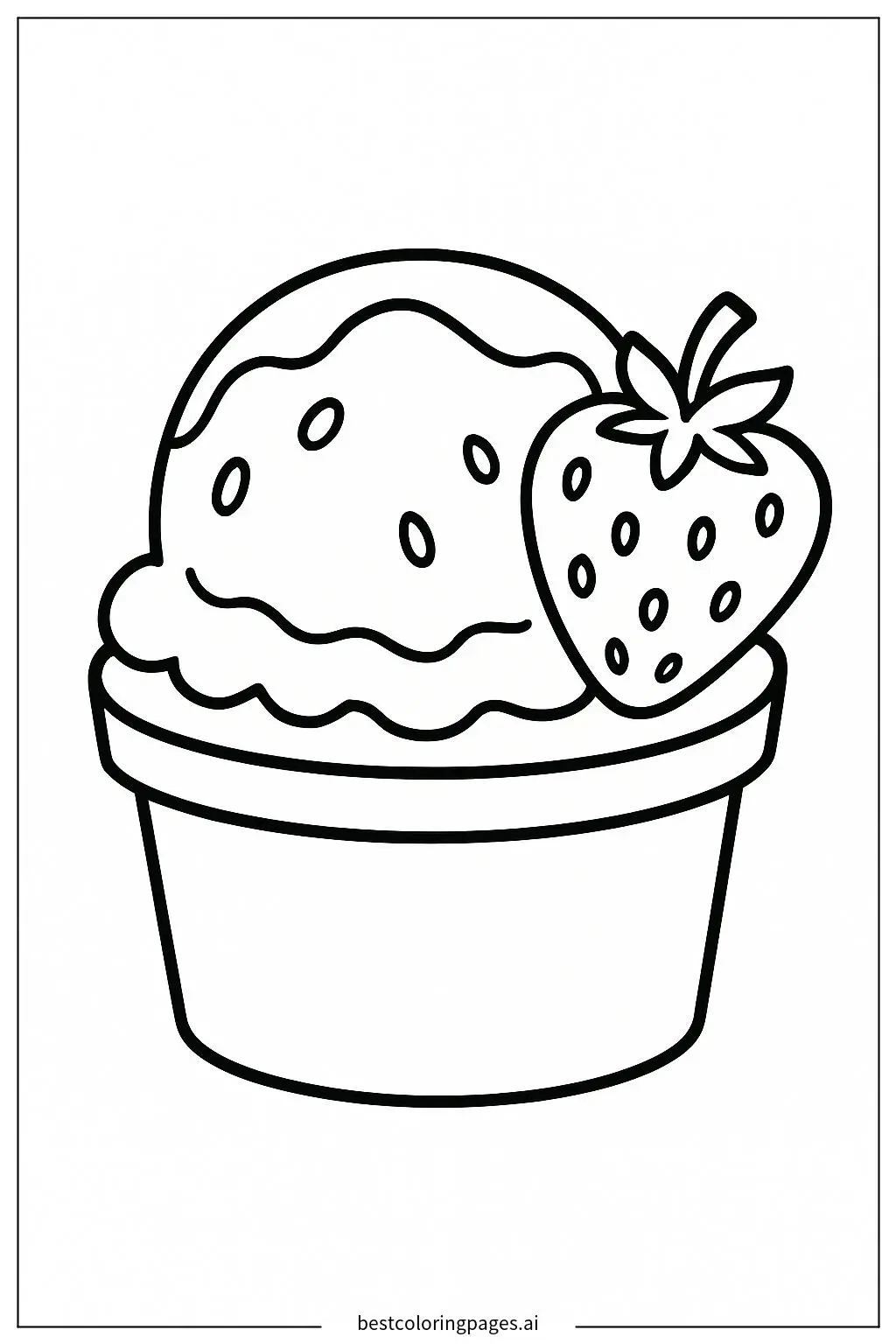 Glace à la fraise dans une coupe