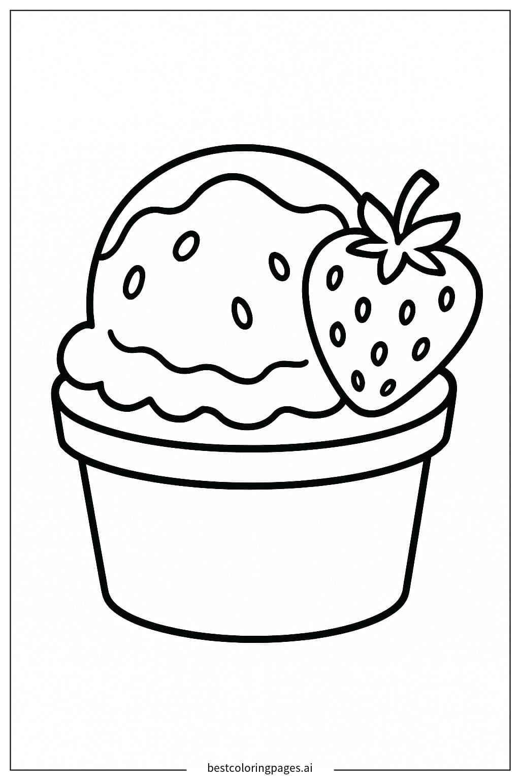 Glace à la fraise dans une coupe