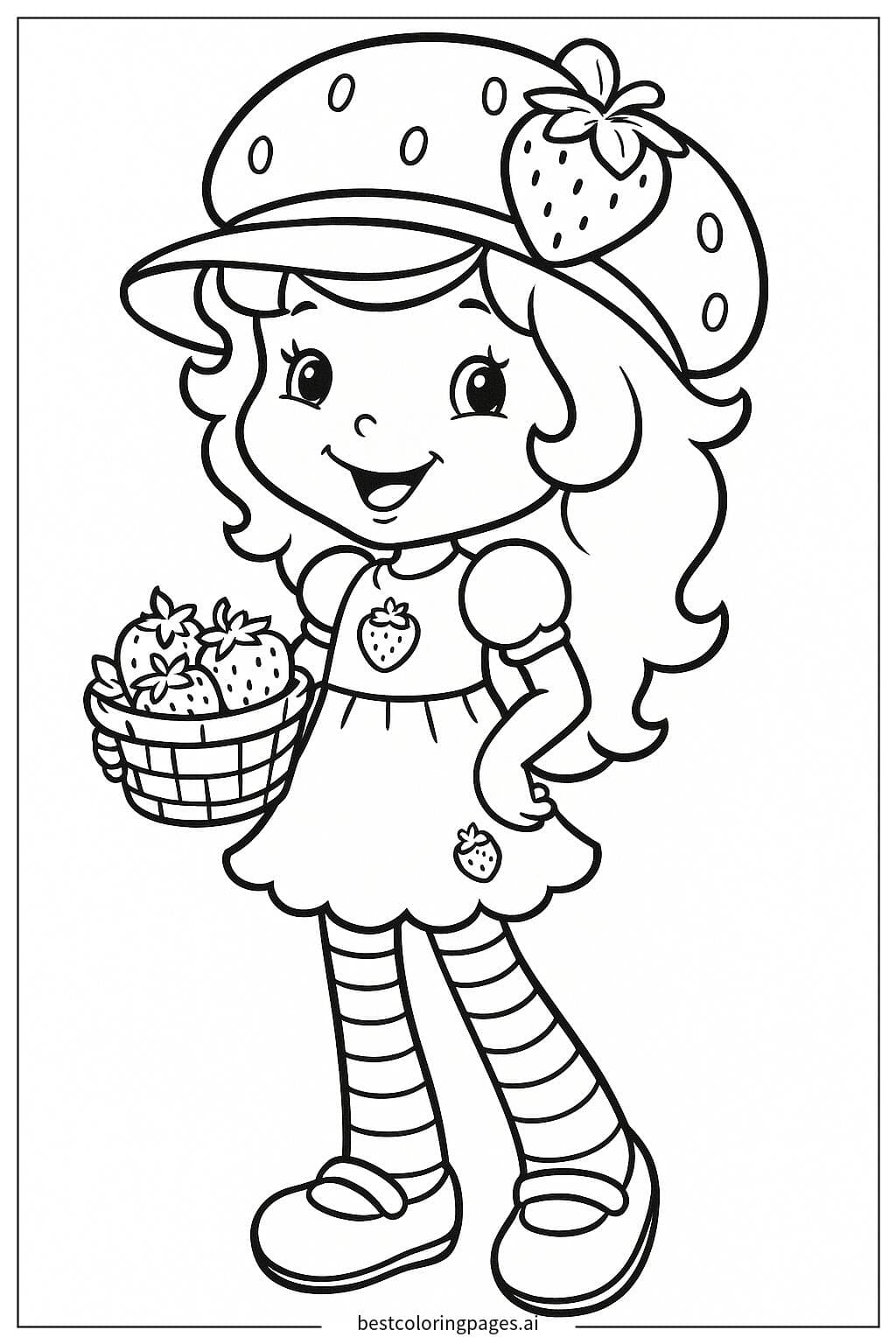 Strawberry Shortcake Holding a Basket of Berries