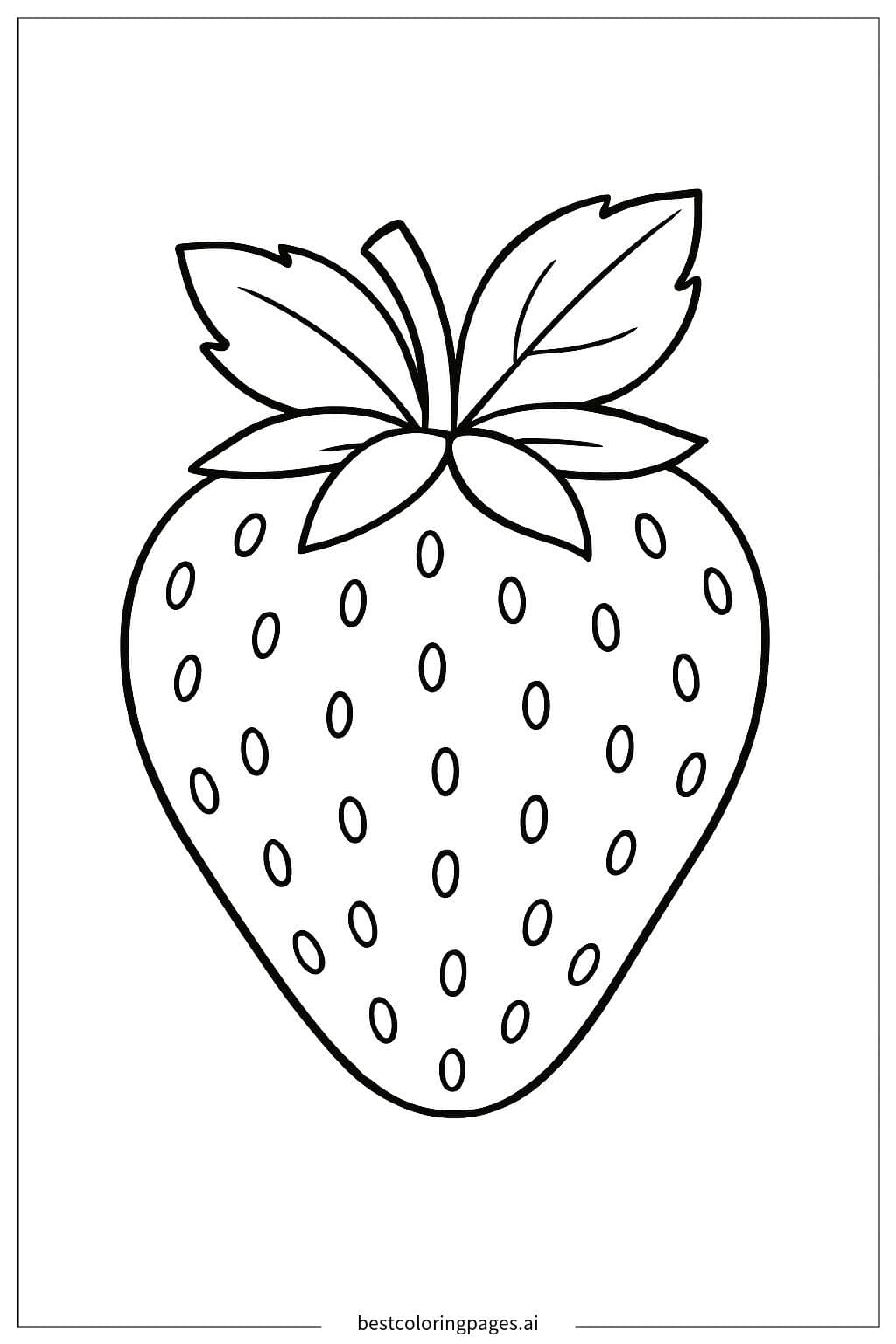 Juicy Strawberry with Leaves