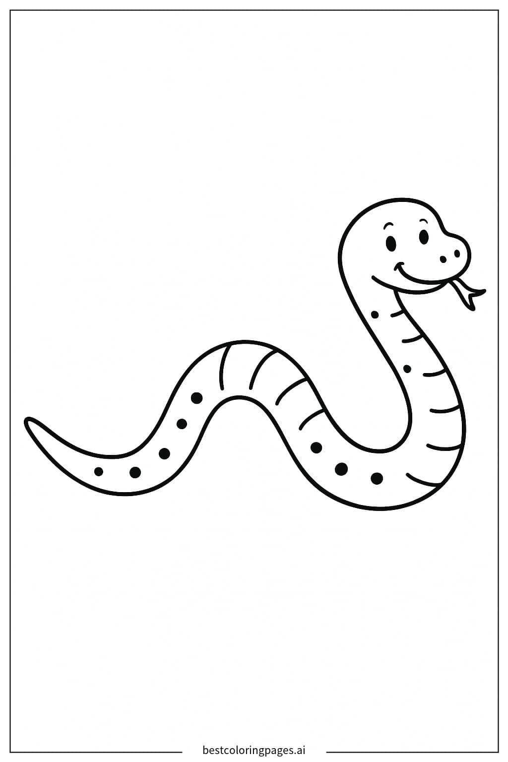 Playful Stretching Snake Coloring Page