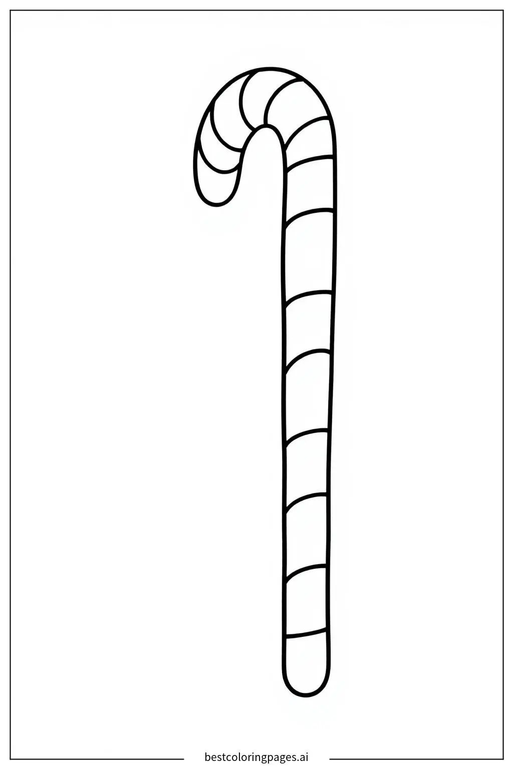 Striped Candy Cane Coloring Page