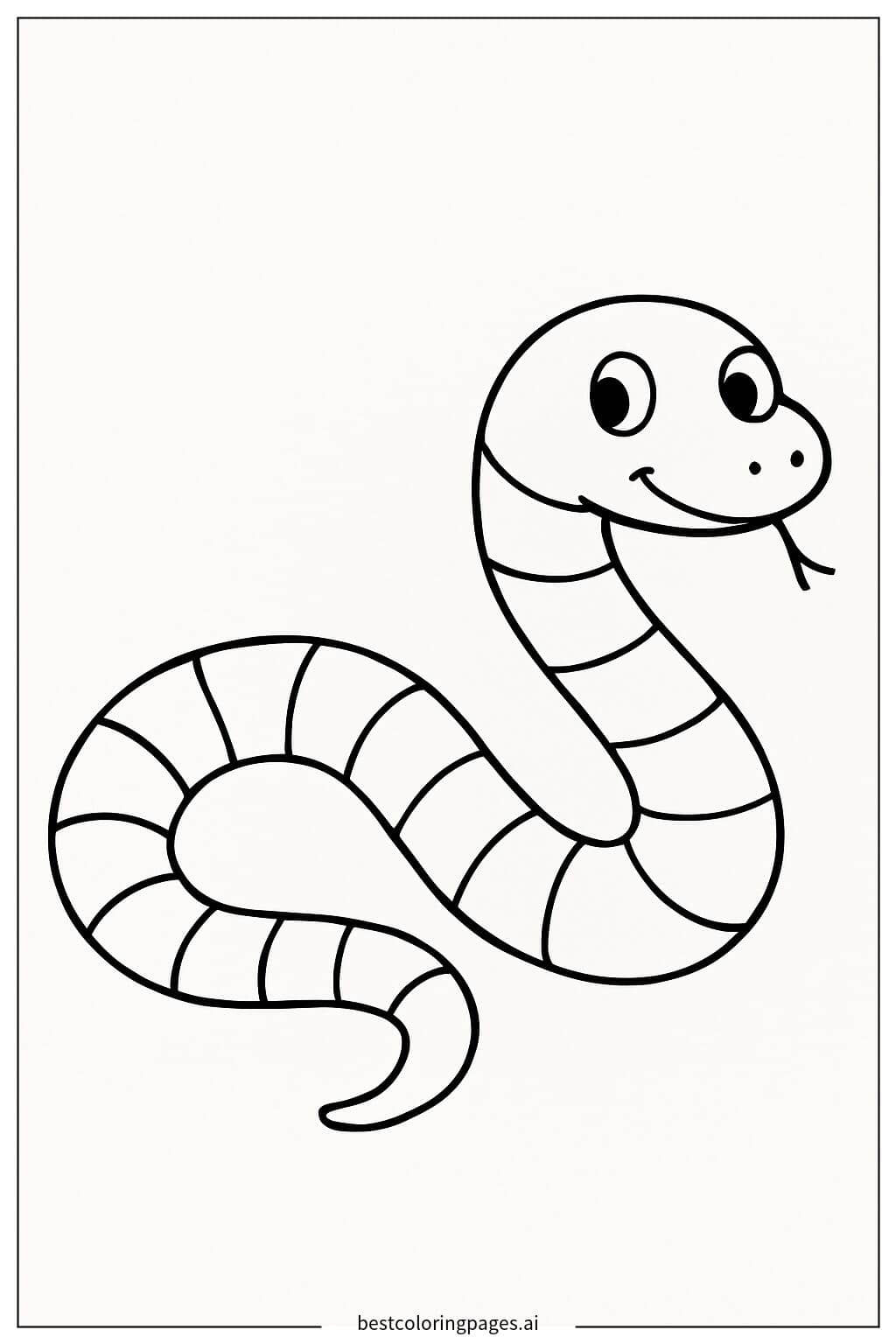 Charming Striped Snake Coloring Page