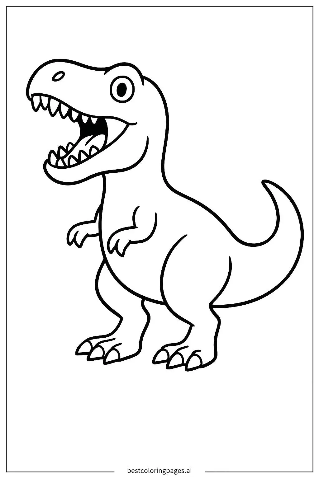 T-Rex Standing with Open Mouth Coloring Page