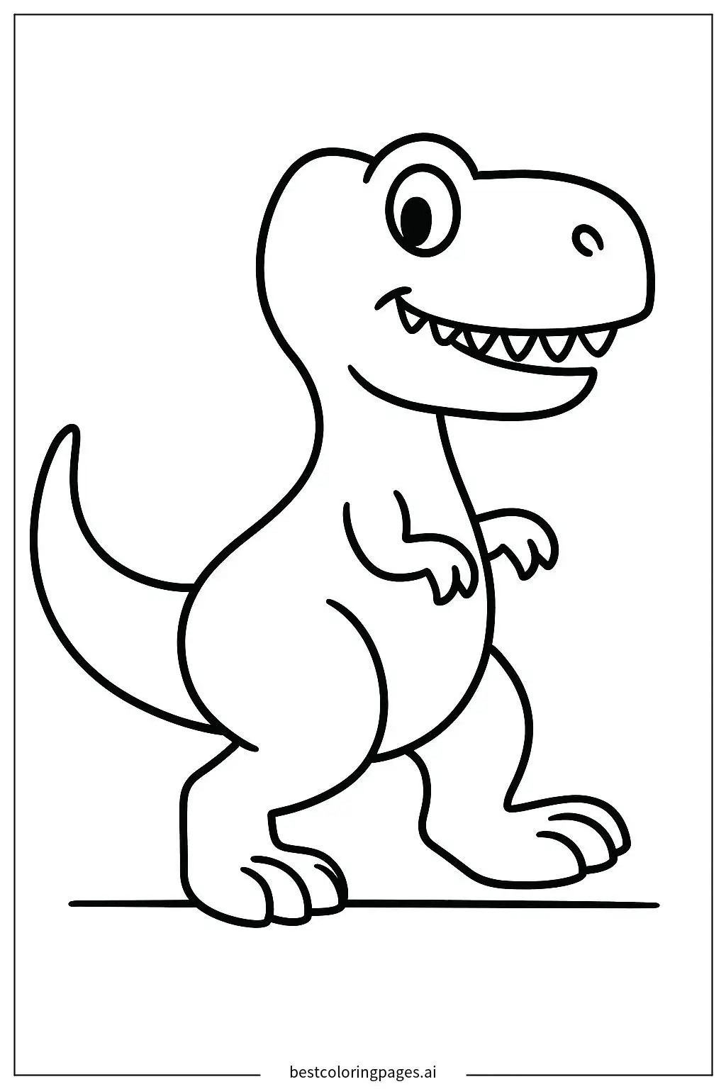 T-Rex Walking on Flat Ground Coloring Page