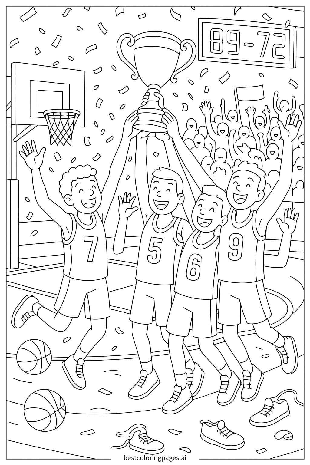 Basketball Team Celebrating Victory