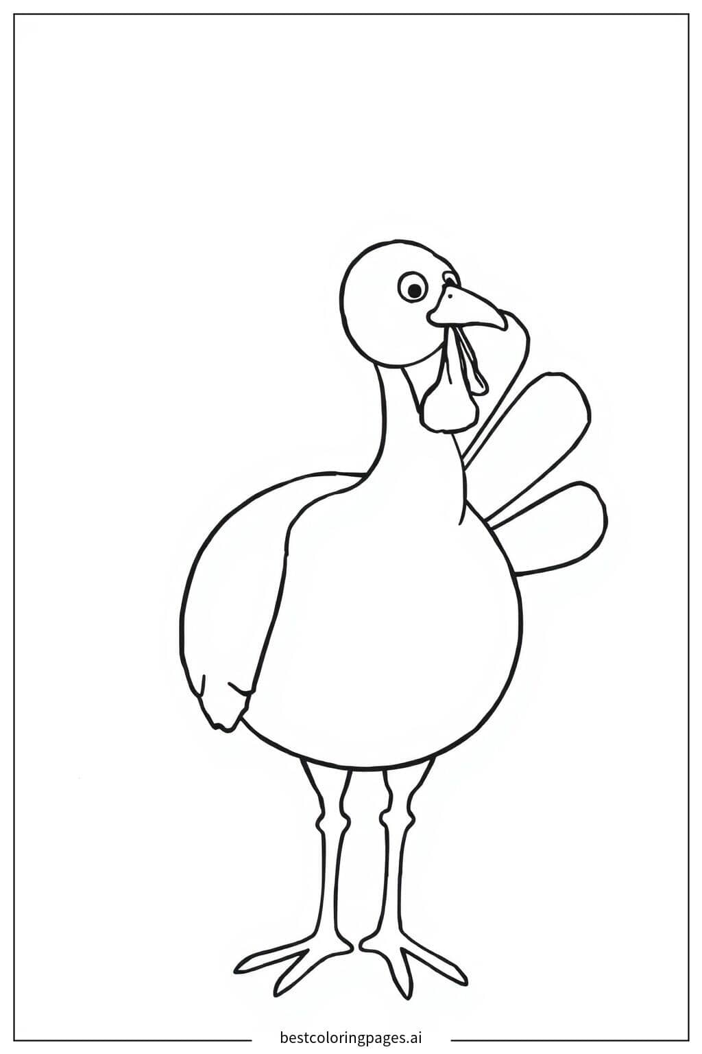 Standing Turkey Coloring Page