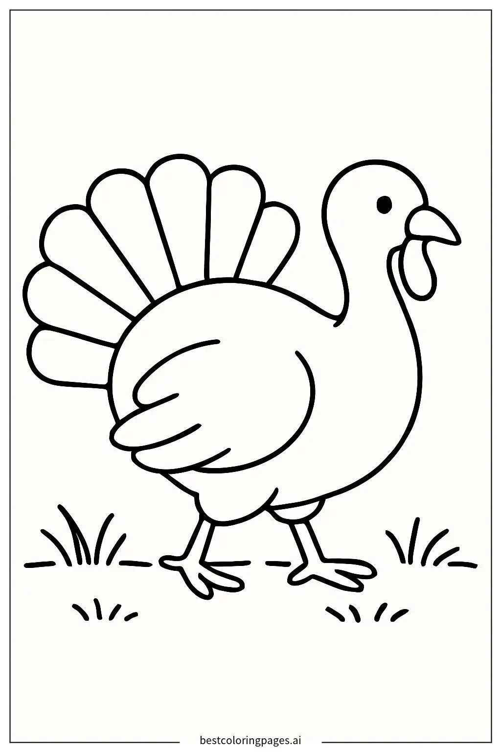 Turkey Strolling Through the Grassy Meadow