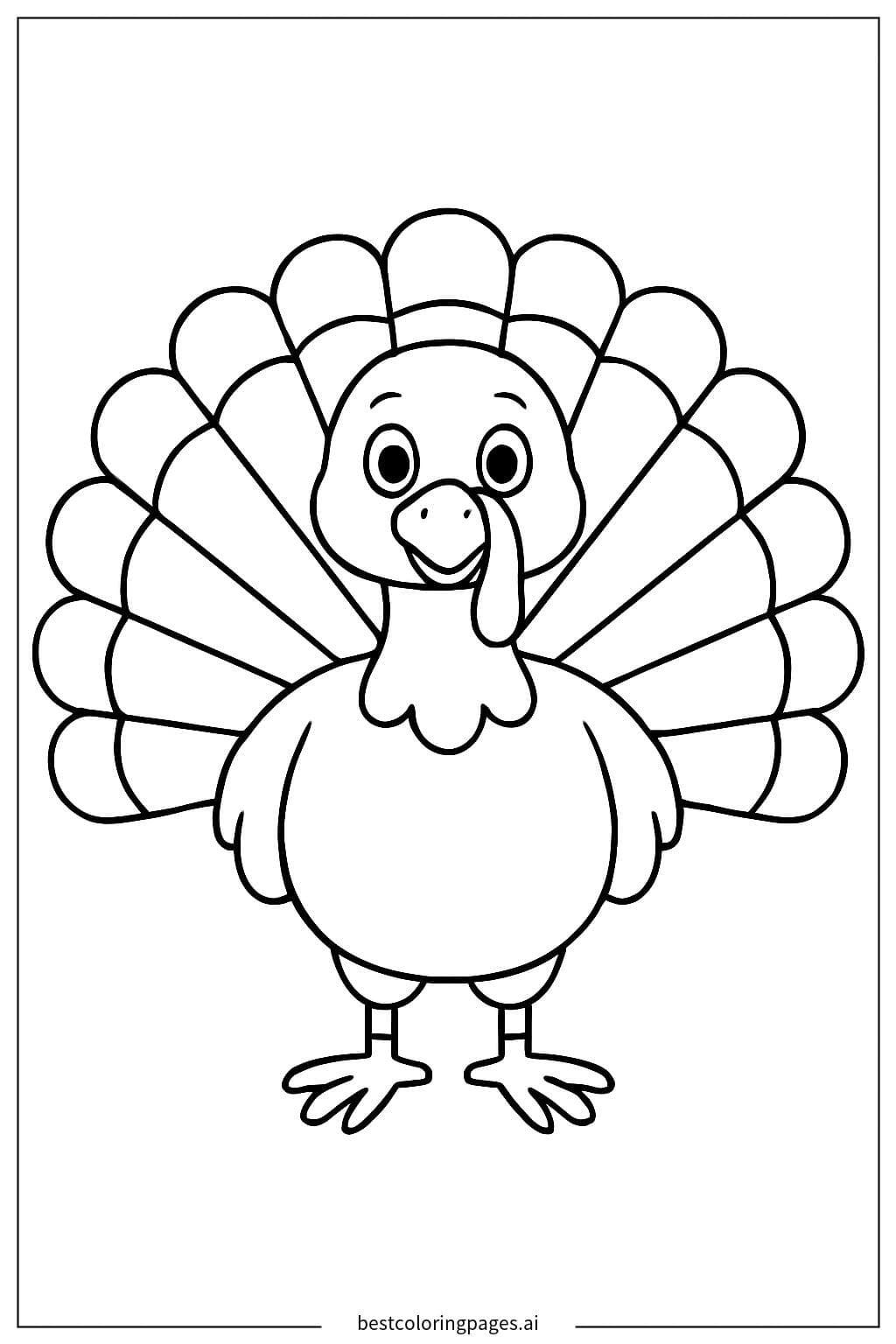 Majestic Turkey with Spread Feathers