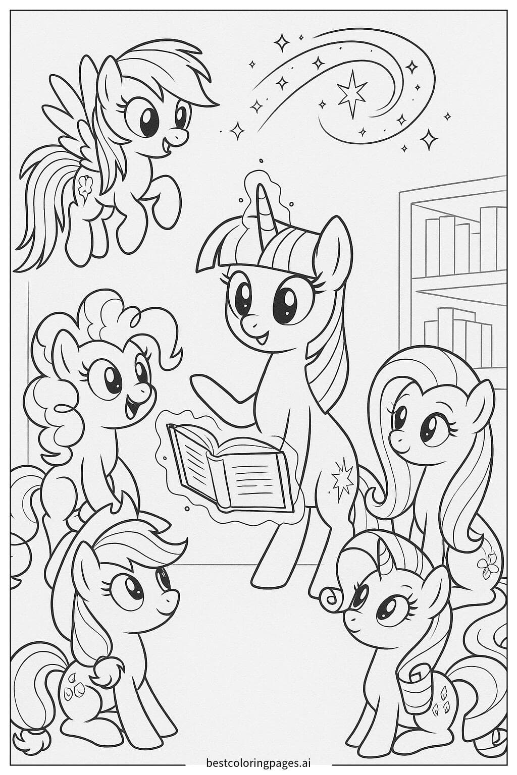 Twilight Sparkle Teaching Magic to Her Friends
