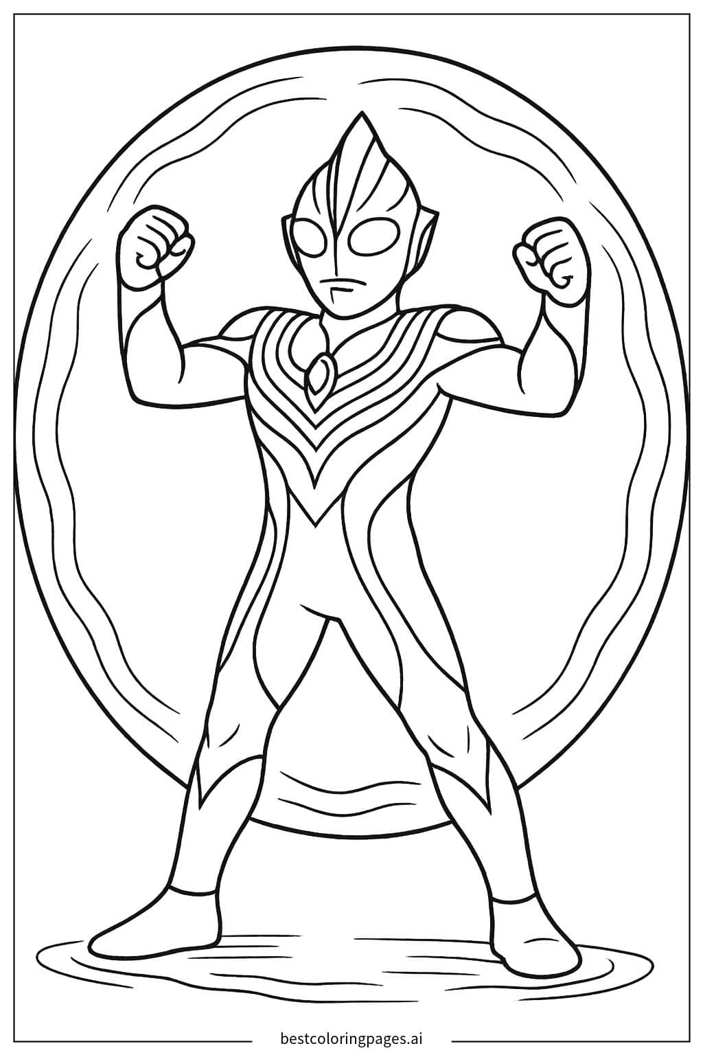 Ultraman Tiga Creating a Protective Energy Barrier