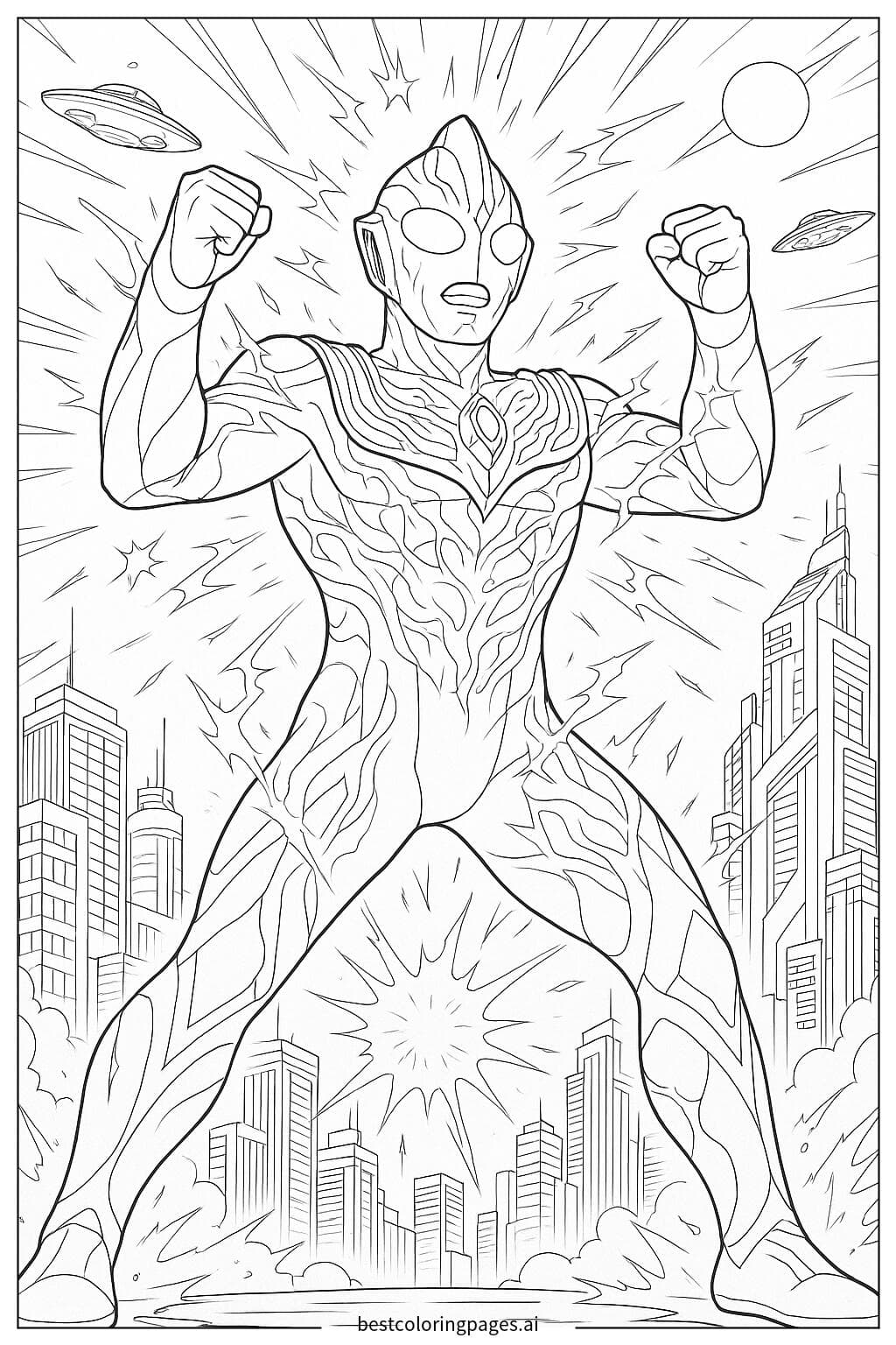 Ultraman Tiga Transforming into Power Mode