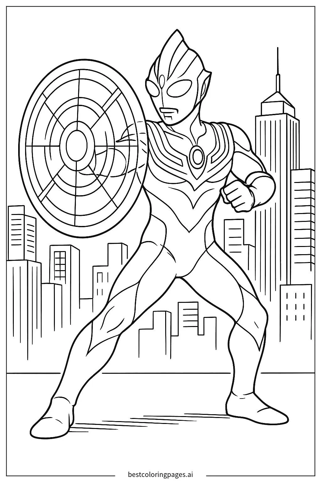 Ultraman Tiga with Energy Shield