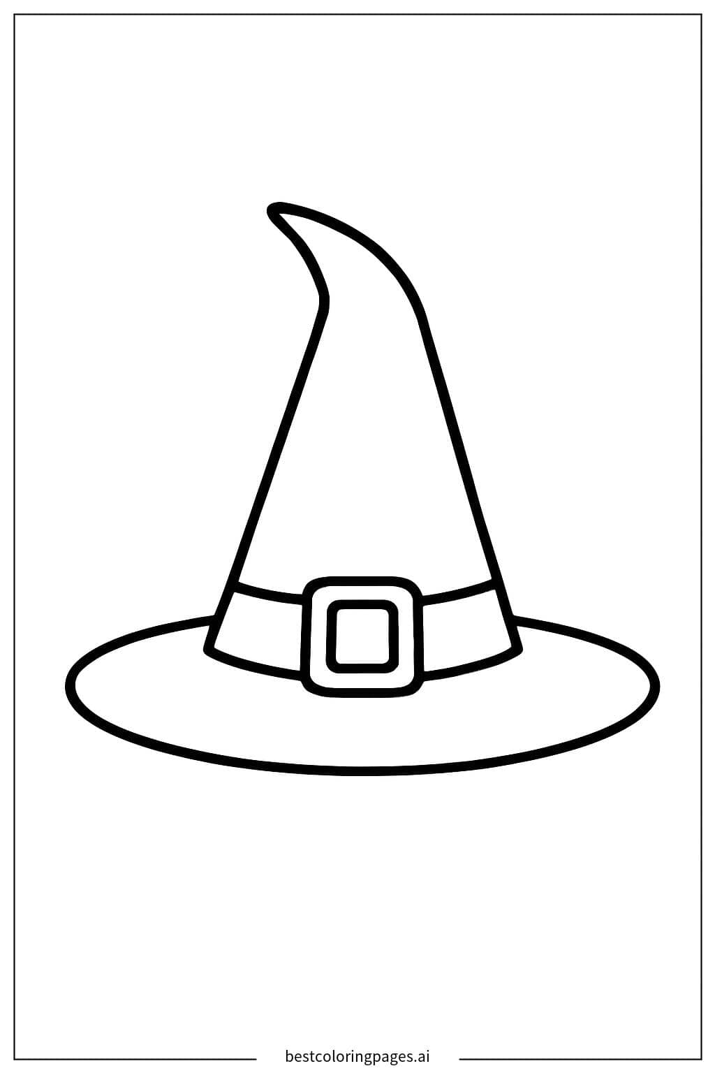 Spooky Witch Hat Coloring Page
