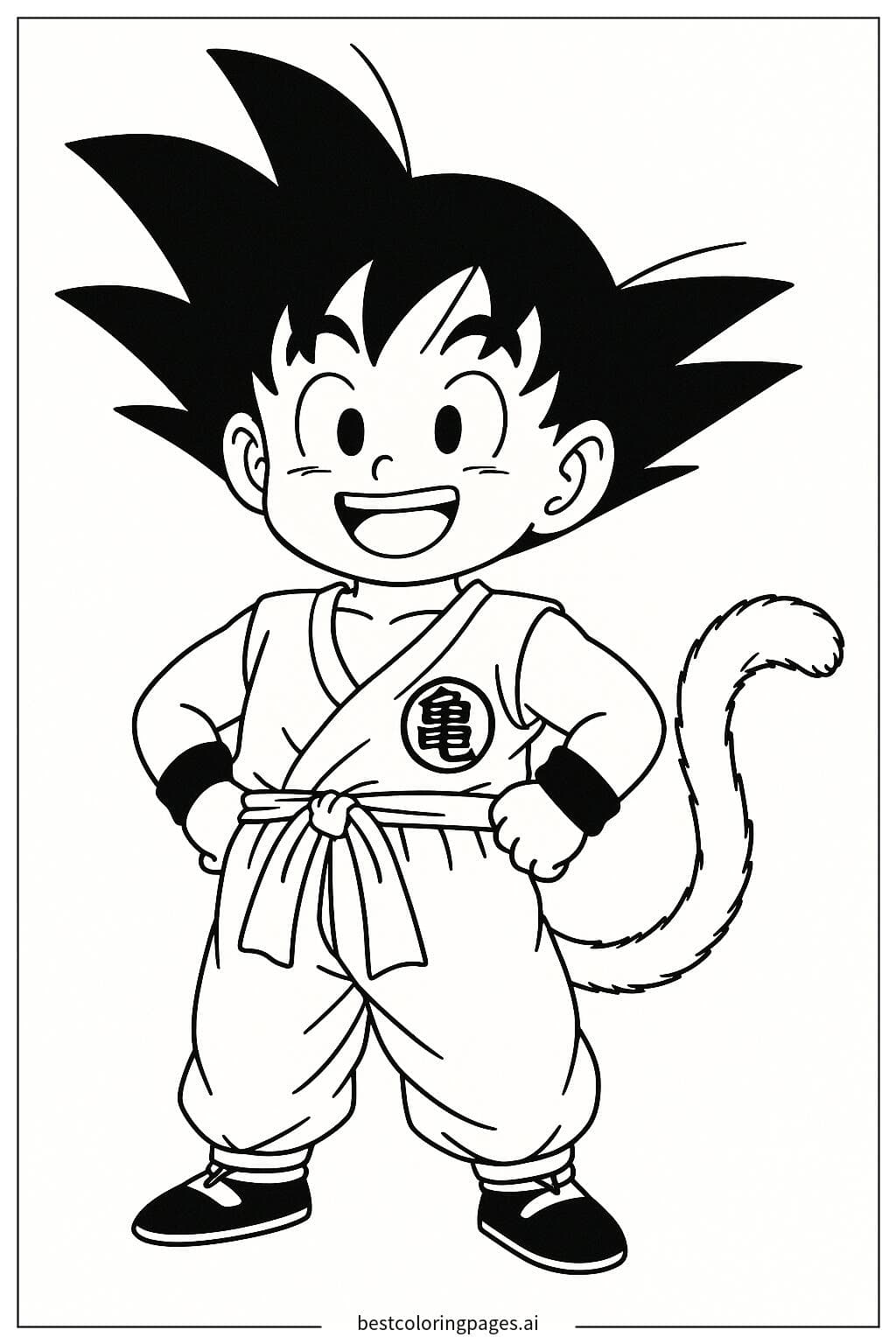 Young Goku with Tail