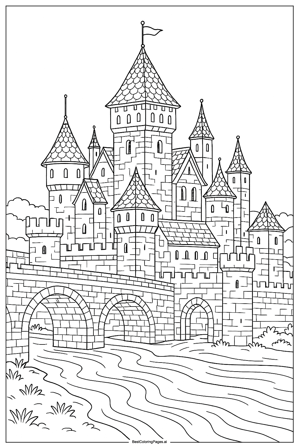 Ancient castle by the river