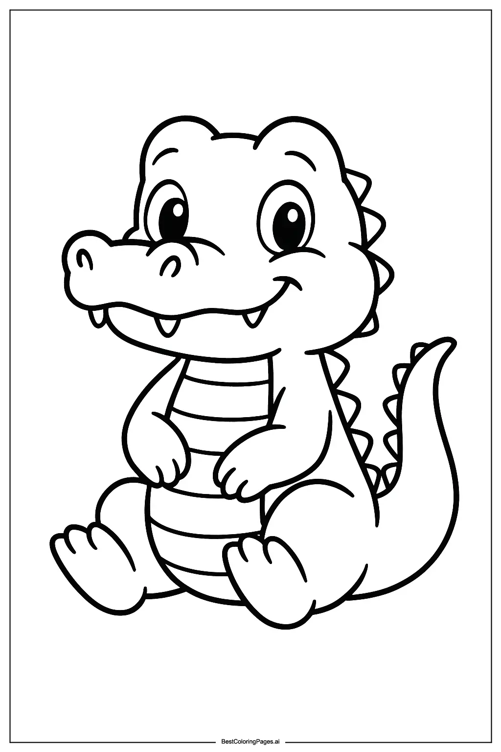 Baby crocodile sitting