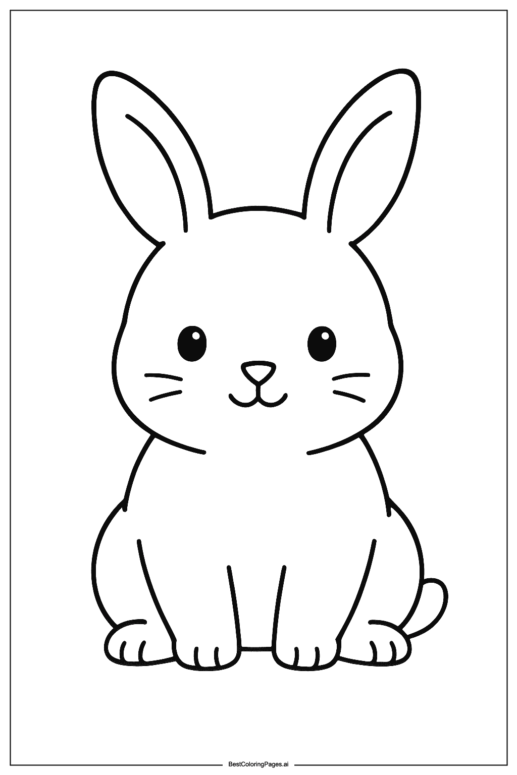baby rabbit sitting Coloring Page