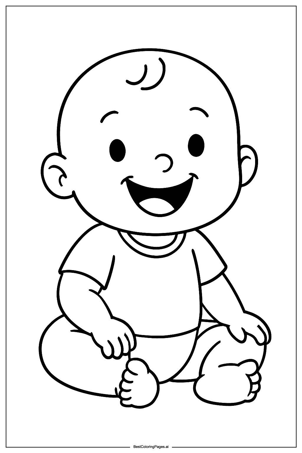Disegni di Bebè seduto che sorride da Colorare