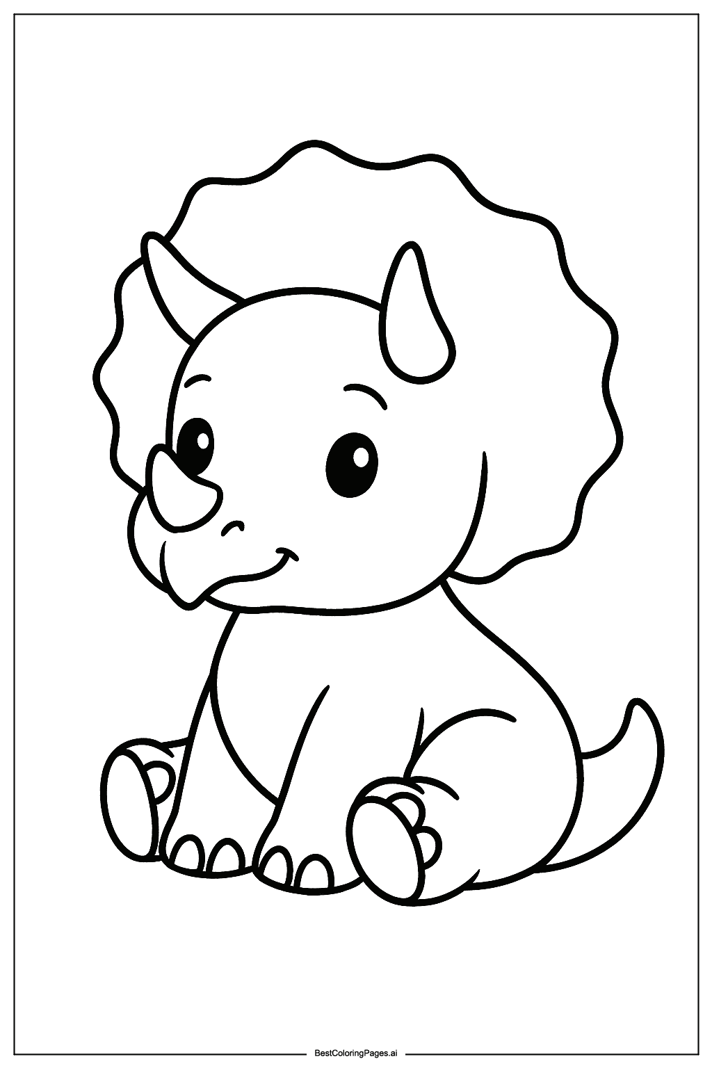 Baby Triceratops Coloring Page