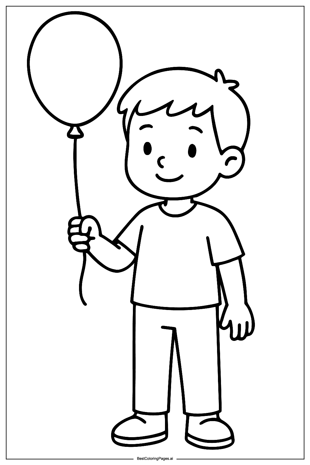 Disegni di Bambino con il palloncino da Colorare
