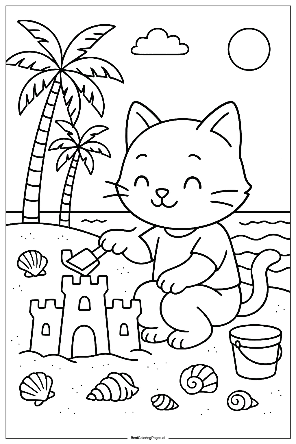 Cat at the beach