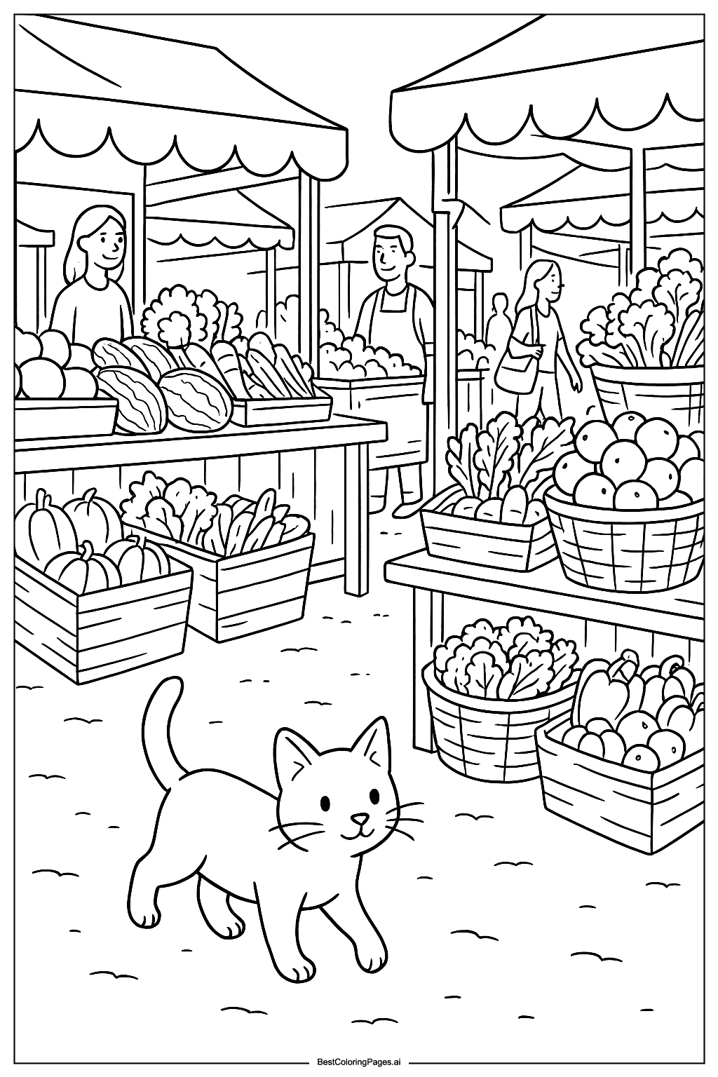 Cat at the marketplace